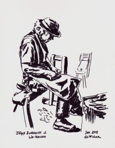 Jogge Sundquist carving at Lie-Nielsen Toolworks