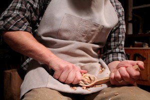 When roughing spoons, I can remove wood by pulling across or down the grain.