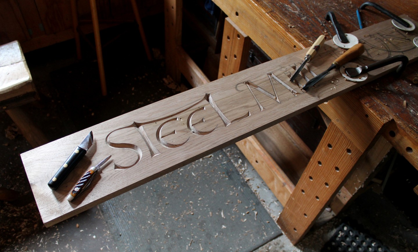 80s Typesetting Custom Lettering Tools Grooved Rods Lettering Large | David Fisher, Carving Explorations