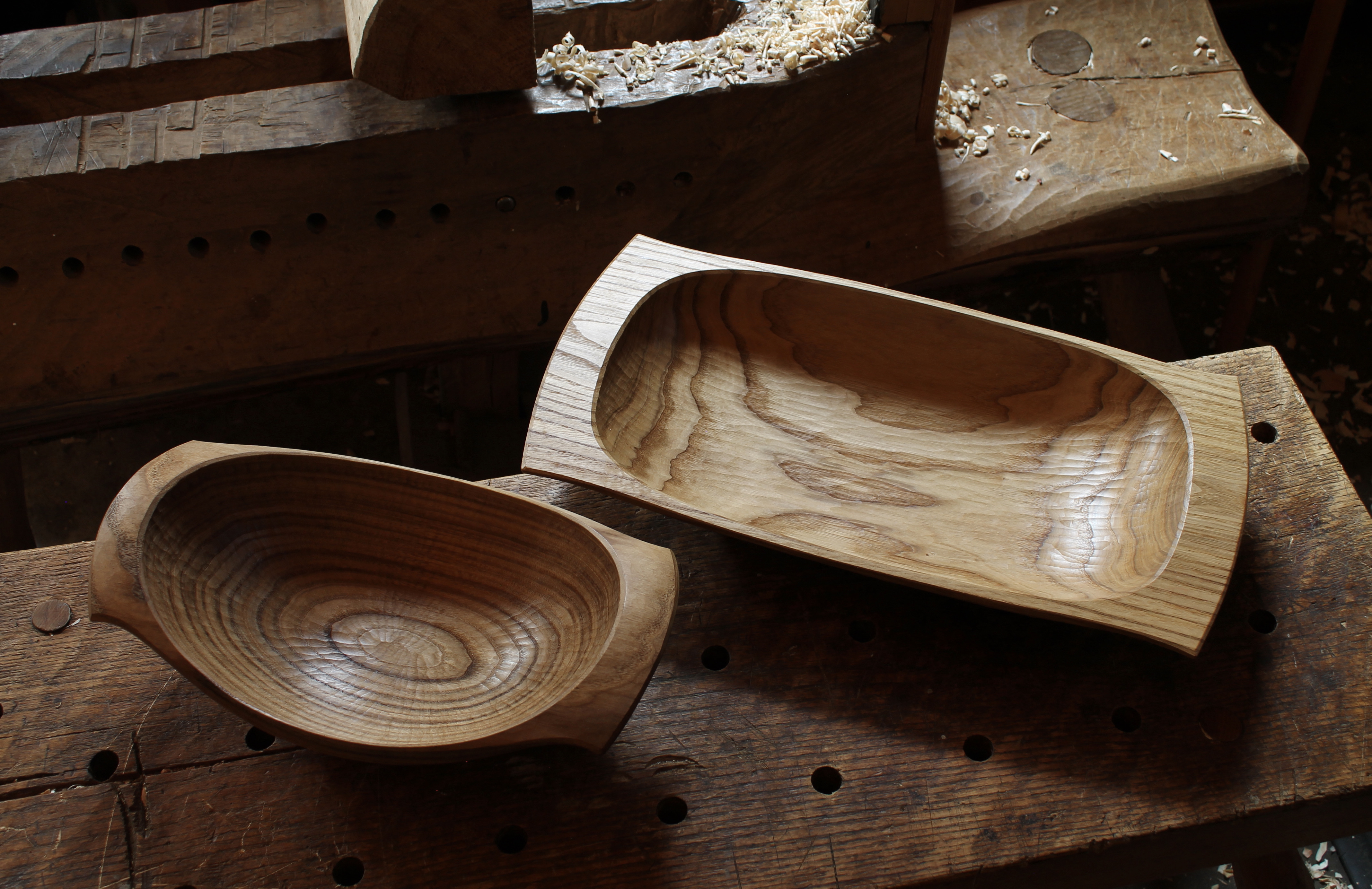 Carving American Chestnut 4: Two Finished Bowls | David Fisher